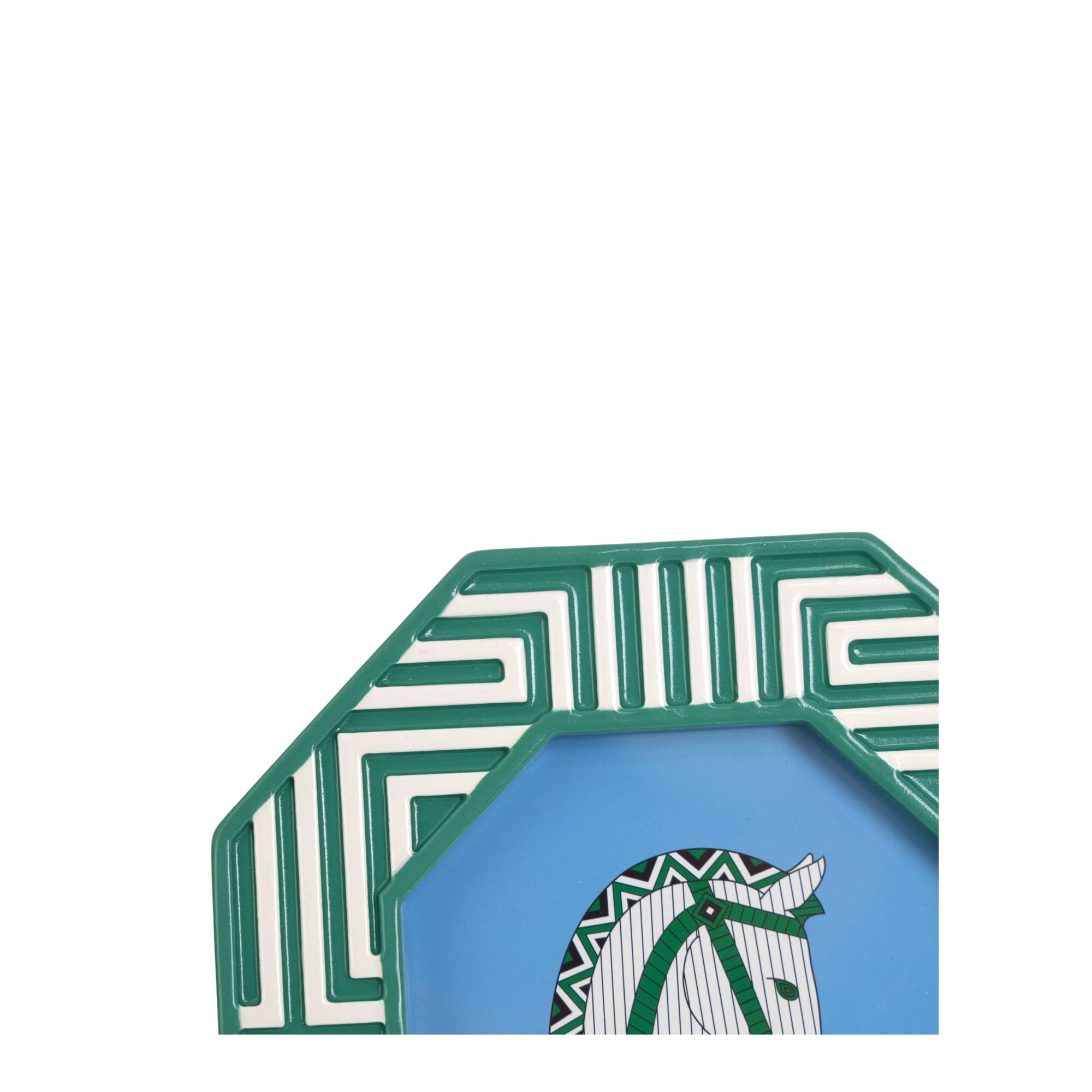 Jonathan Adler x Michaels 4" x 4" Teal & White Greek Key Hexagonal Tabletop Frame